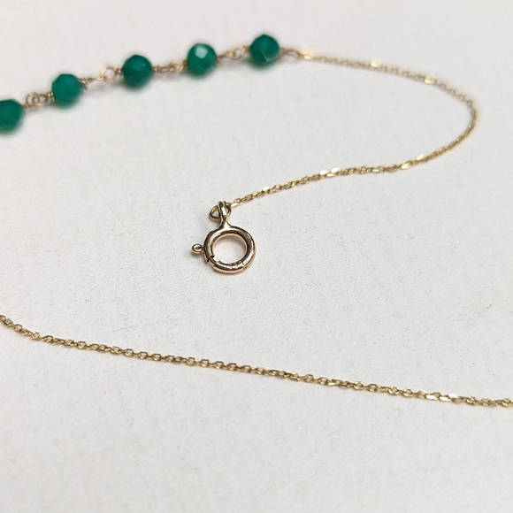 14k Gold and Green Onyx Bracelet - Picture 2 of 3